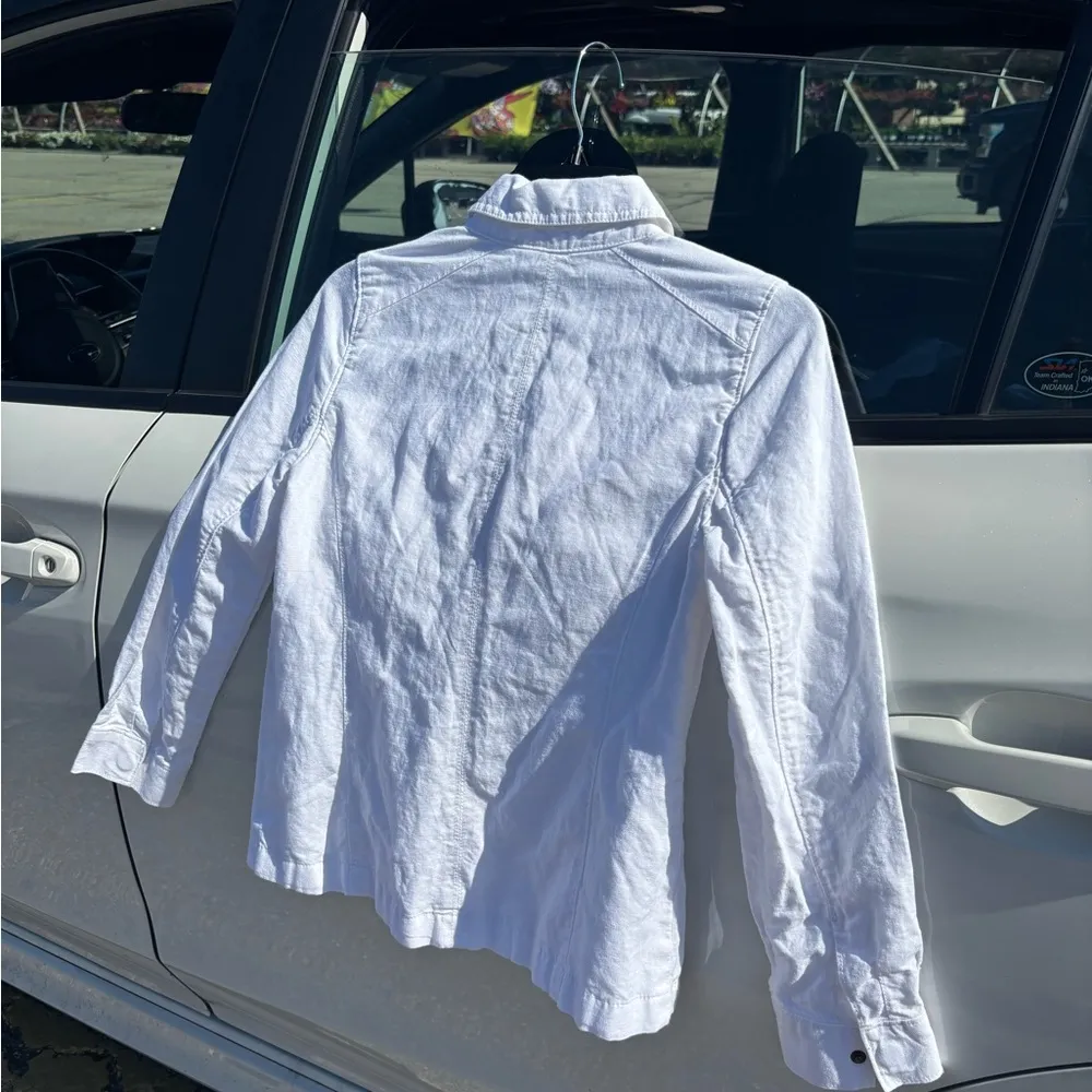 Banana Republic White Linen Jacket XXS - Image 5