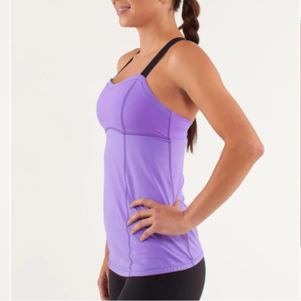 Lululemon Run Catch Me Tank Top Sz 6 Power Luxtreme Coolmax Strappy Purple - Image 4