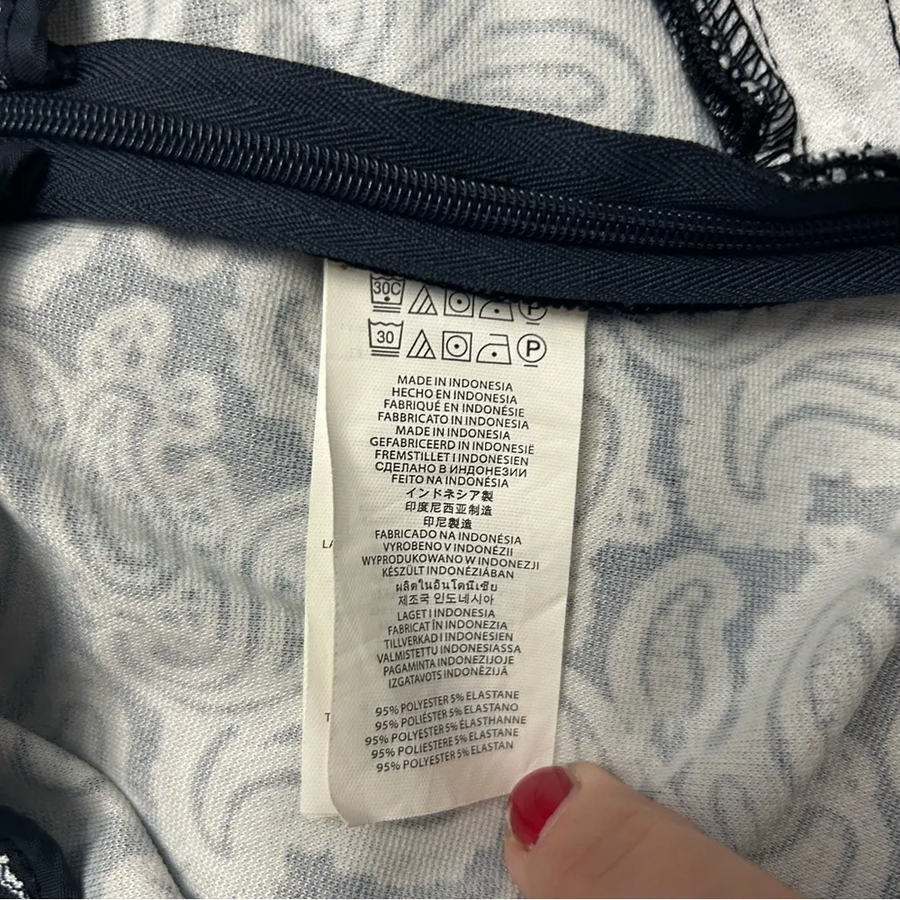 Michael Kors Navy & White Paisley Pencil Skirt Knee-Length Size 16W - Image 8