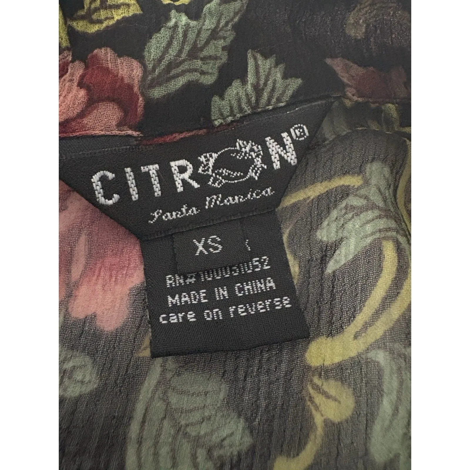 Citron Santa Monica XS Black Multi Floral High Low Sheer Fairy Bohemian Light - Image 6