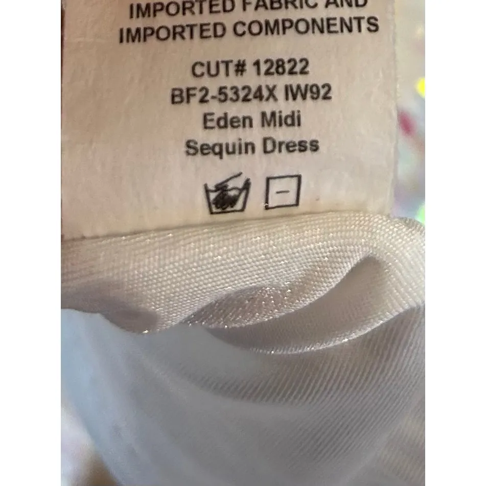 Show Me Your Mumu Eden Midi Dress in White Sparkle Sequins 3X NWT - Image 7