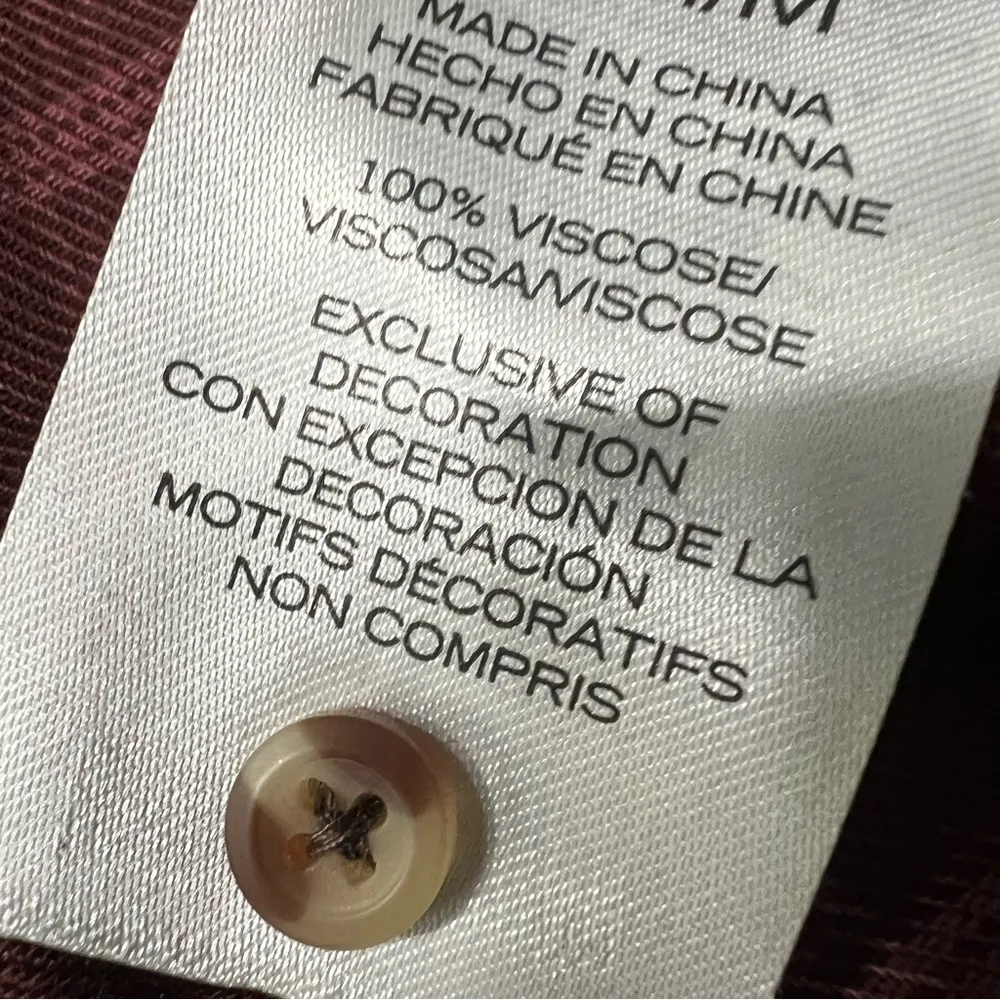 NWT Wrangler Brown Plaid Blouse size Medium western boho peasant top - Image 6