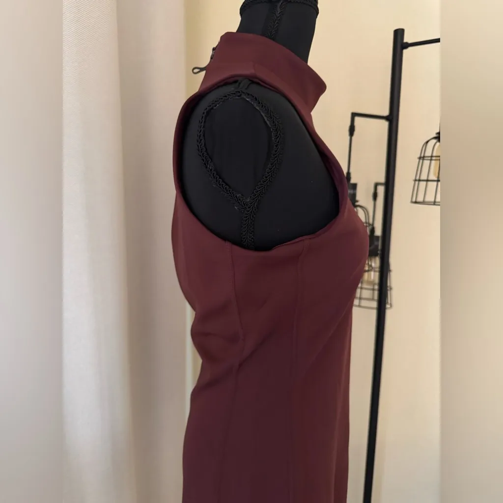 Greyson Burgundy Preppy Sleeveless Golf Activewear Turtleneck Sports Dress Small Red - Image 4