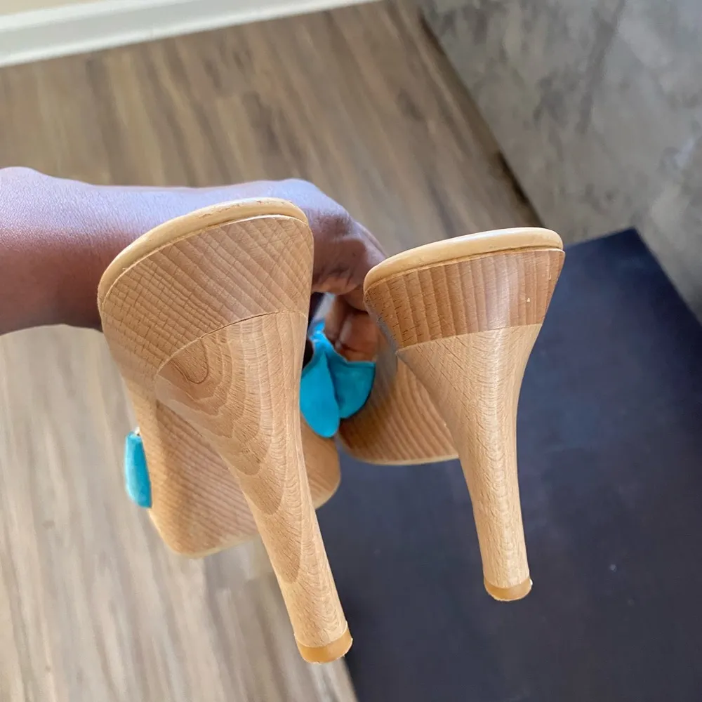 Michael Kors Women's Blue Heeled Sandals - Image 3