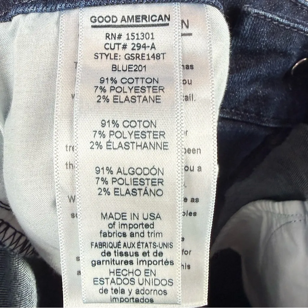 Good American Good Legs Distressed Raw Hem Jeans in Blue201 Size 4 or 27 - Image 4