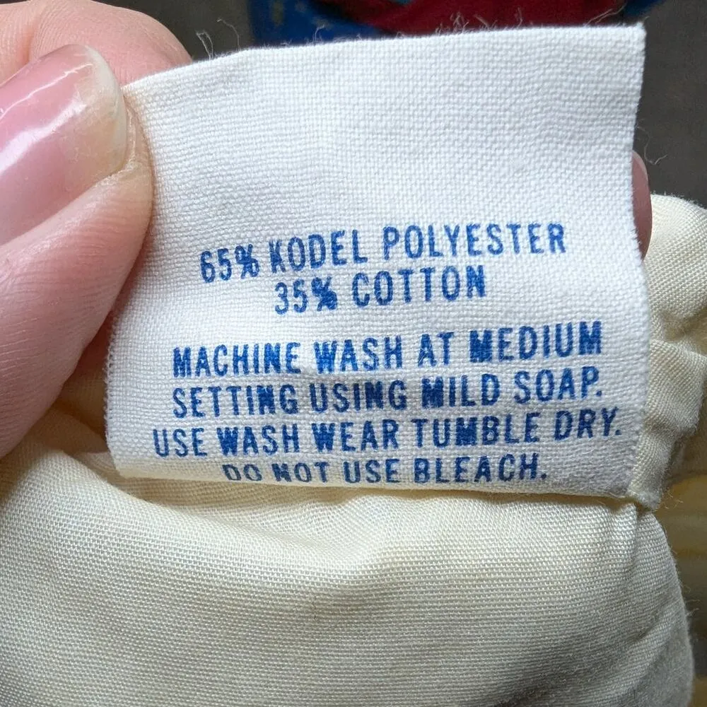 Vtg 1970s Pale Yellow Floral Embroidered Snap Front Lace Collar House Dress L Size L - Image 6