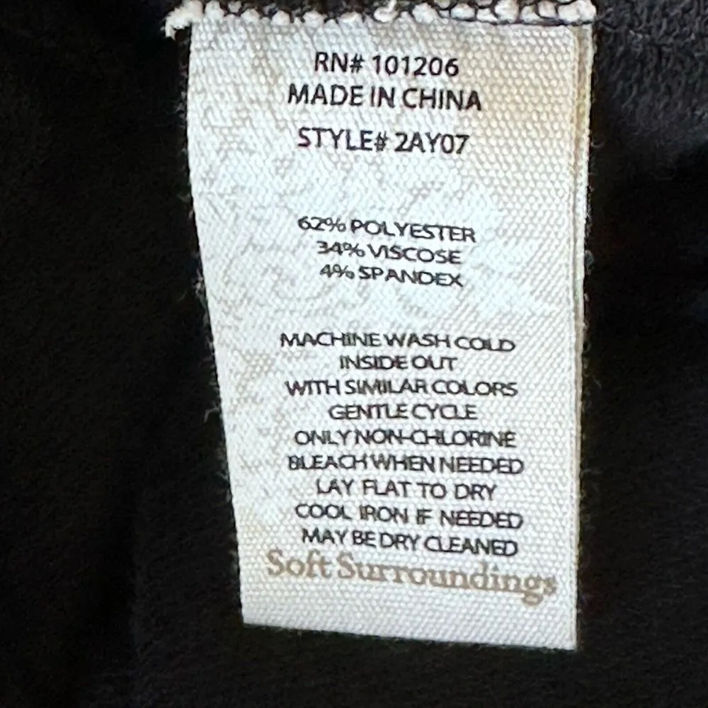 Soft Surroundings Women's Jacket Top Size XL Calista Black Full Zip Tunic - Image 8