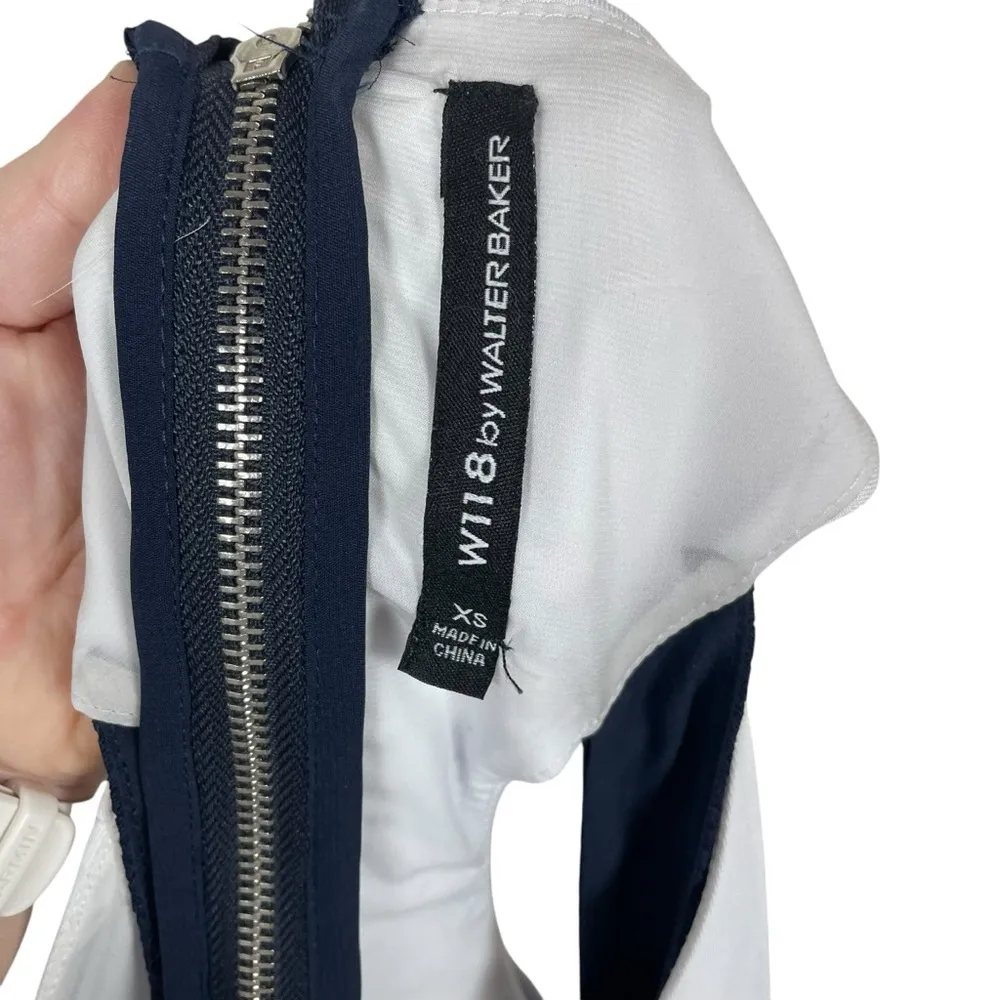 Walter Baker W118 Flare Skater Back Cutout Mini Dress White/Navy Size XS - Image 7