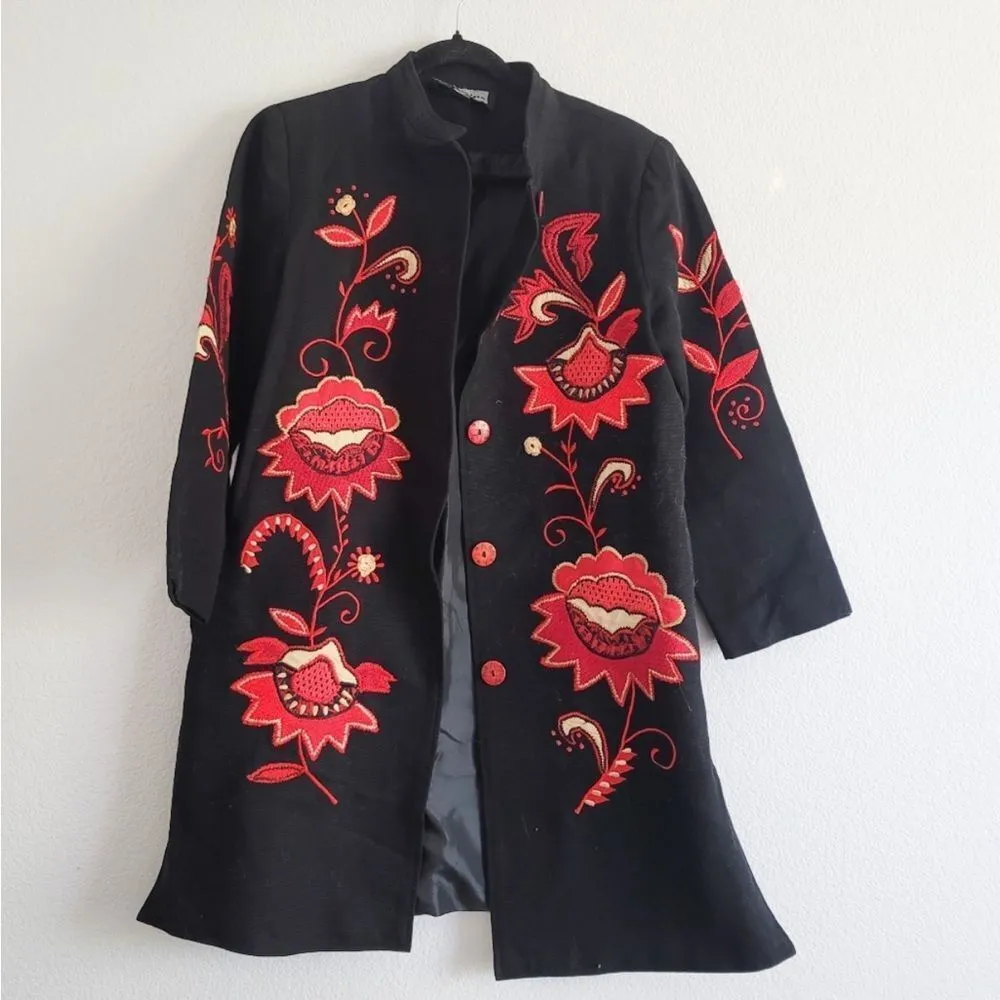 Indigo‎ Moon Black Artsy Coat Size XS - Image 3