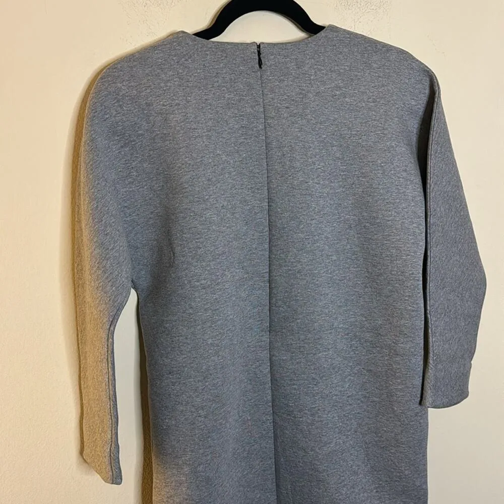 Everlane Thick Scuba Knit Sweater Tunic Dress - Heather Gray Size XS - Image 5