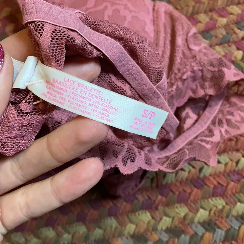 PINK LACE LINED PUSH UP HIGH NECK BRALETTE - Image 2