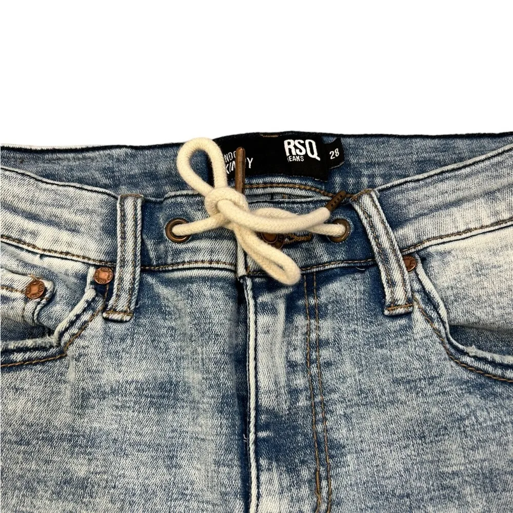Rsq London Skinny Womens Acid-wash Bermuda Length Denim Shorts Size 28 - Image 4