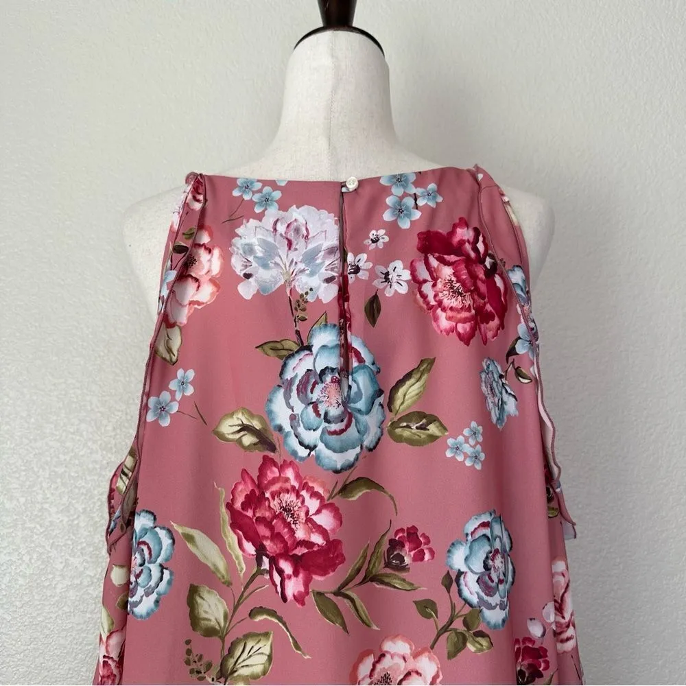 Sweet Pea by Stacy Frati Floral Cold Shoulder Top Pink Size XXL - Image 8