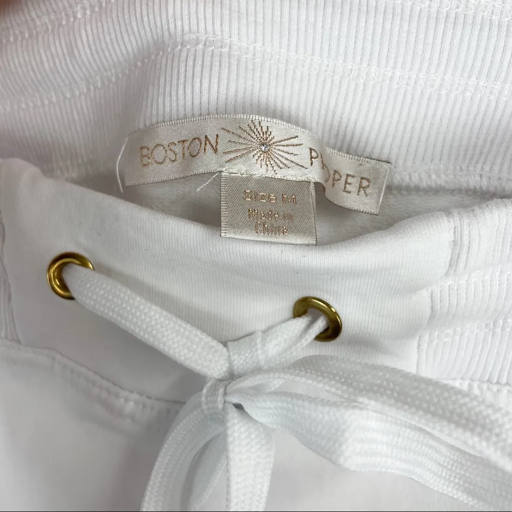 Boston Proper White Side Stripe Jogger Track Pants - Image 5