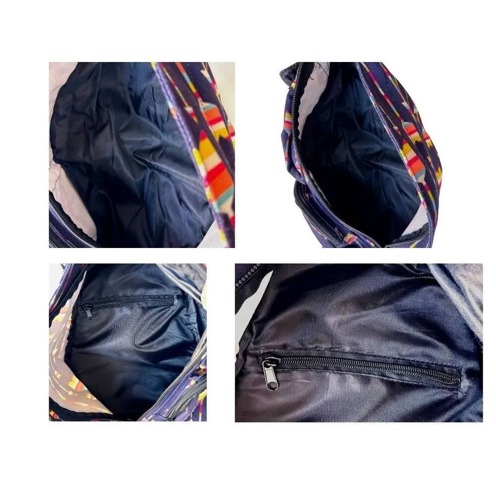 Ambry Nora Sling Bag Crossbody Hiking Backpack Arrow Print Tribal Laptop… Black - Image 11