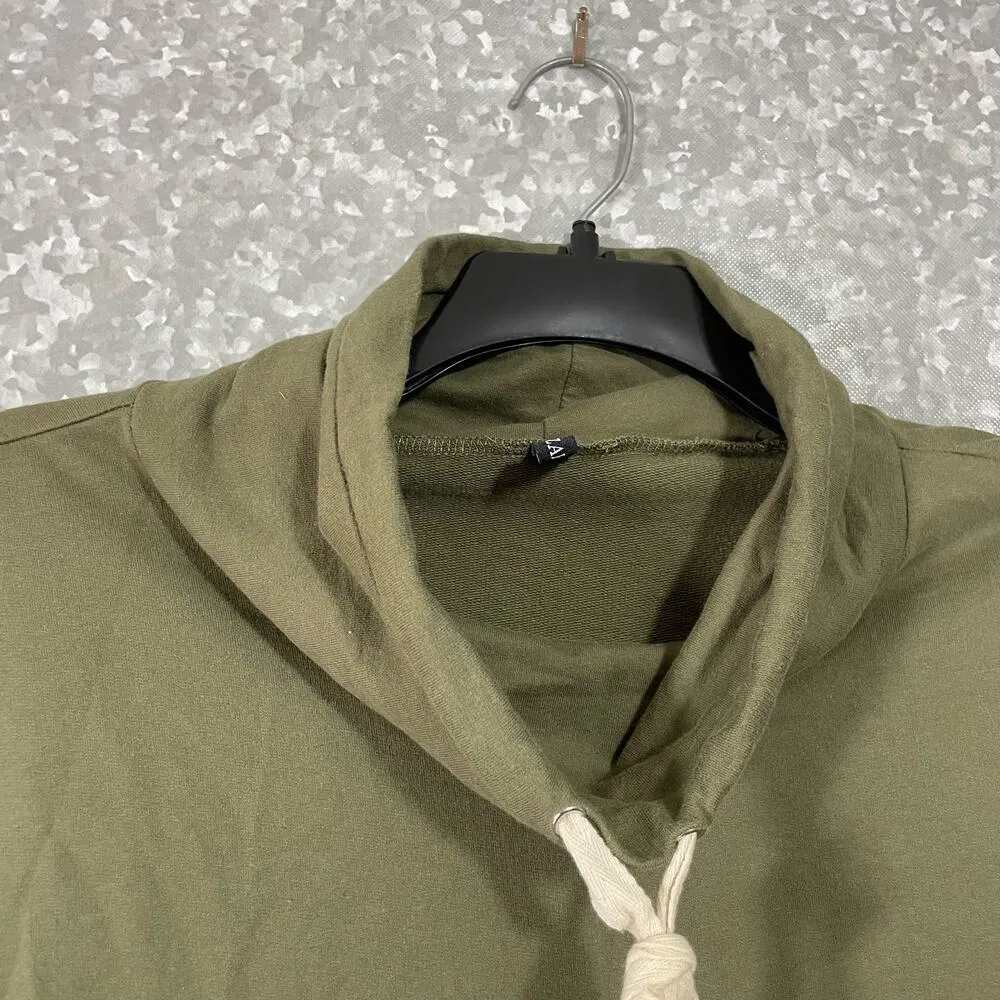 Zaful Women's Army Green Plus Size Cropped Sweatshirt - Size 3X - Cowl Neck Top - Image 3