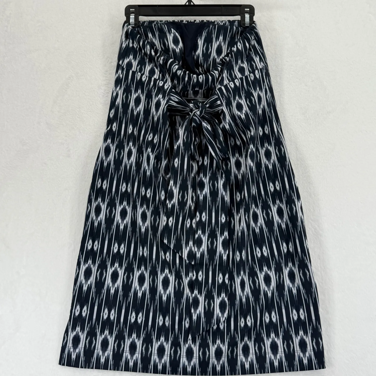 Athleta Black White Ikat‎ Print Dress Strapless Swim Cover Up Size 4 - Image 7