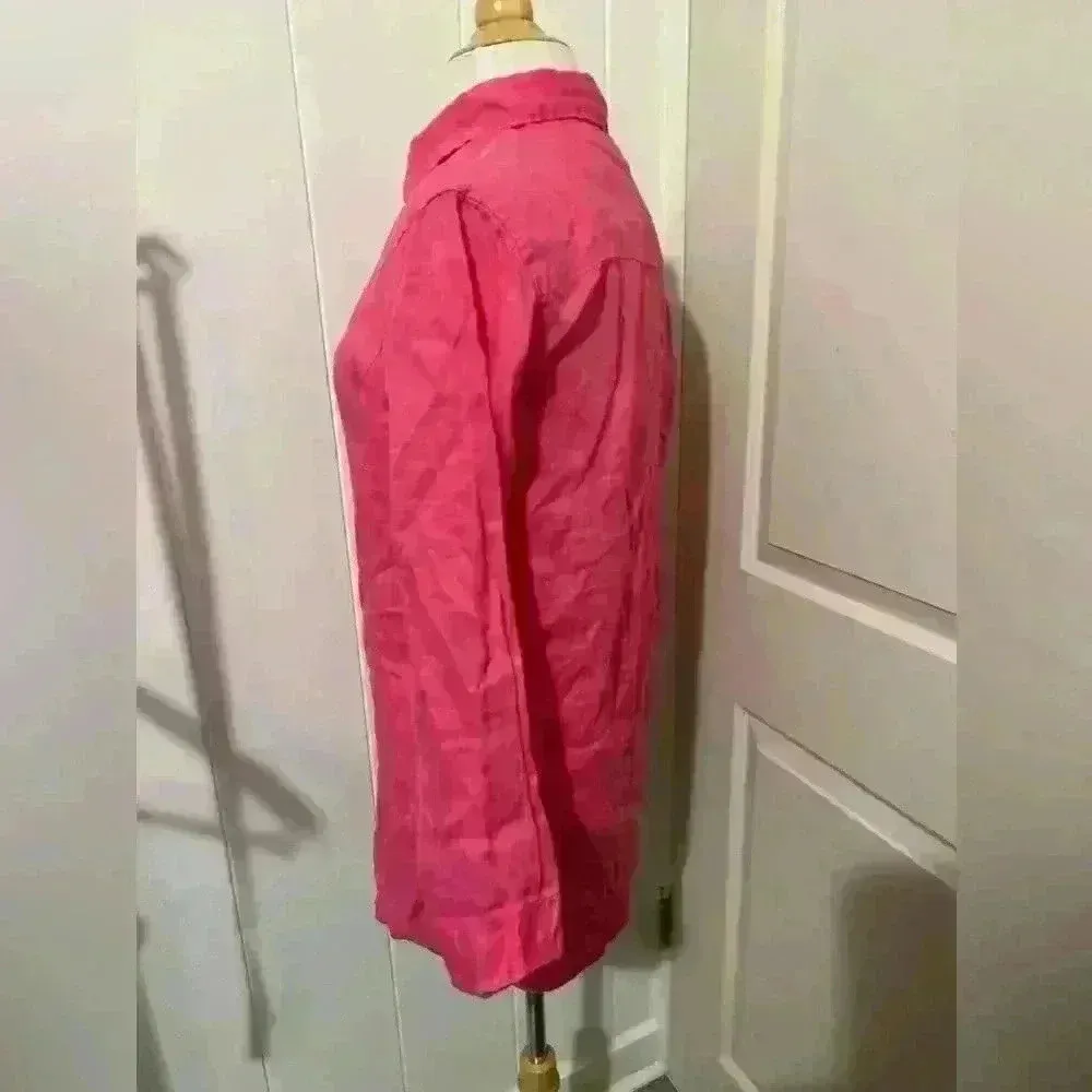 Araminta James $199 Revolve Linen Dress Beach Cover Up Monaco Shirt Dress Pink Size XS - Image 3