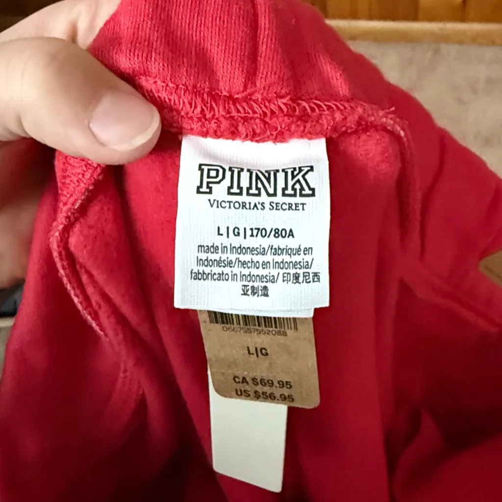 PINK Victoria's Secret pink lounge Sweatpants joggers size large NWT new era - Image 8