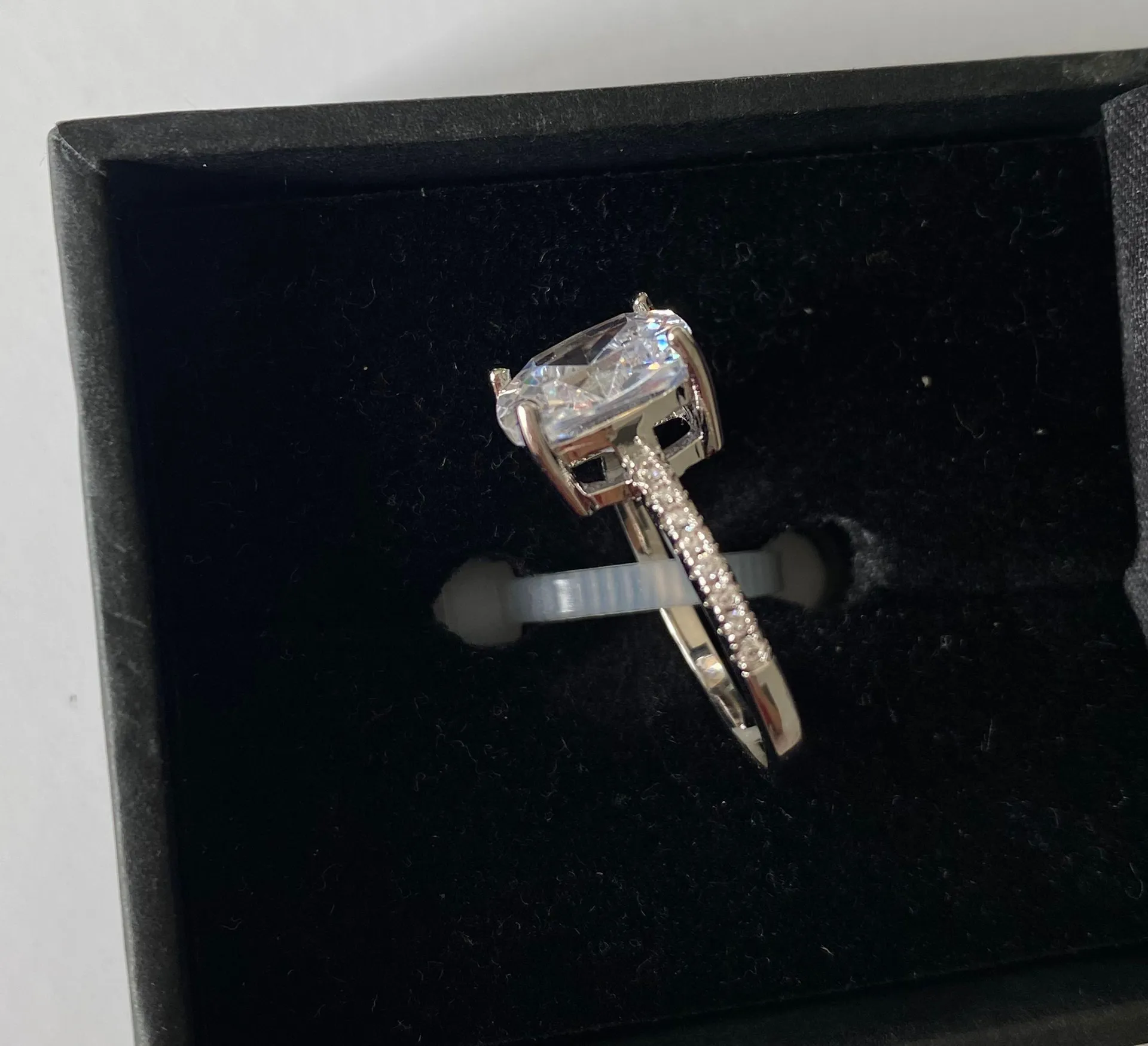 Square Shaped “diamond” Ring Silver - Image 4