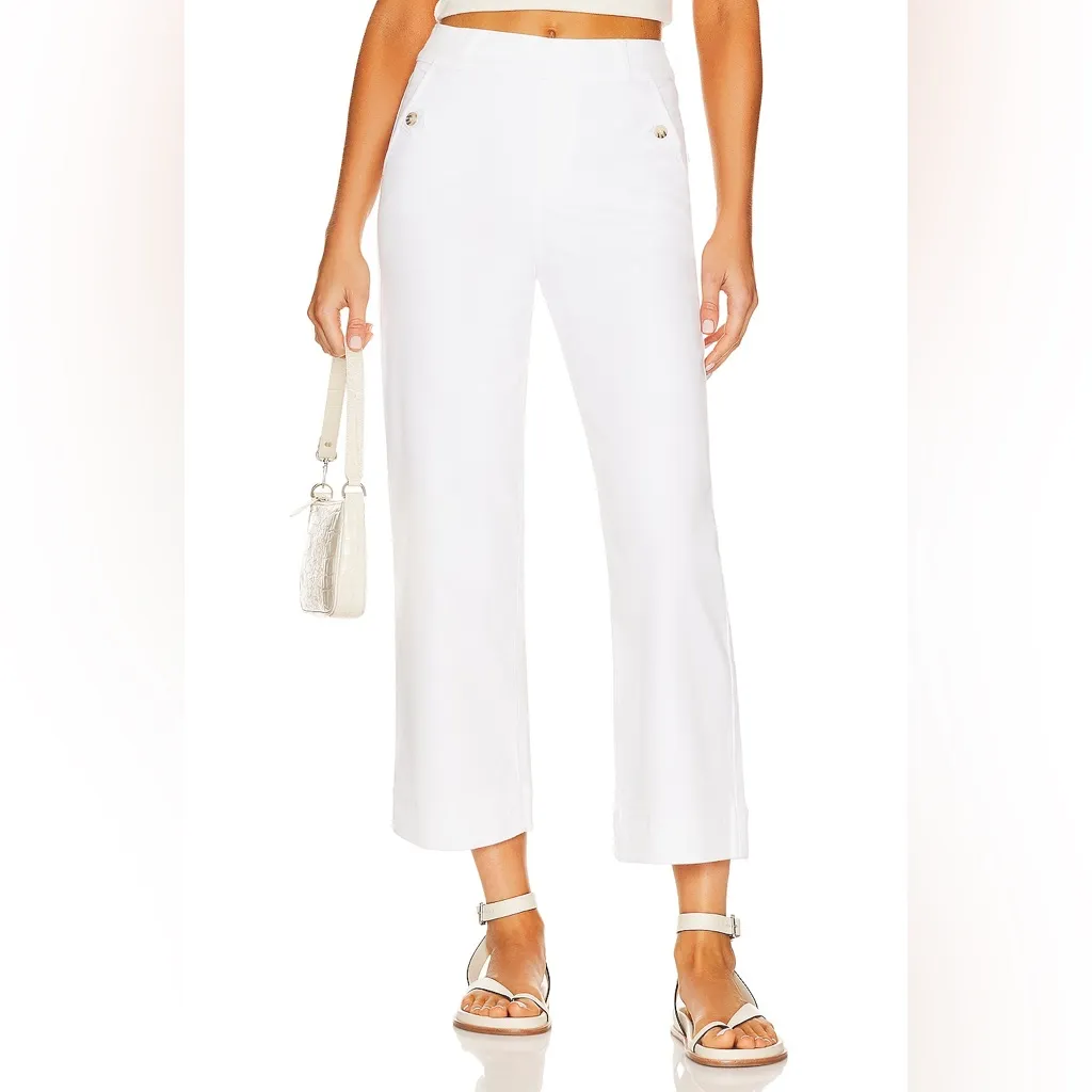 SPANX Stretch Twill Cropped Wide Leg Bright White Comfort Business Casual Pant - Image 2