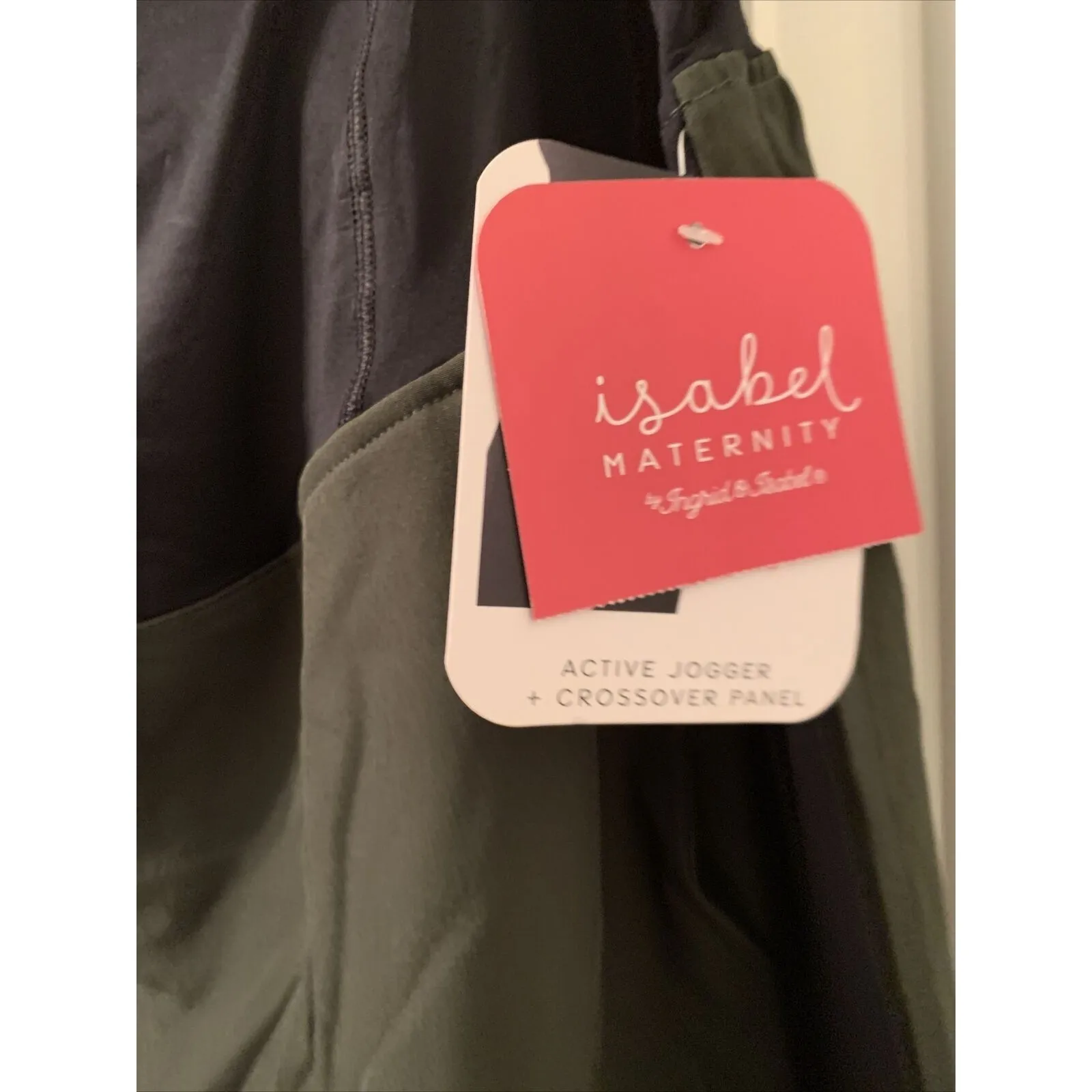 Isabel Maternity Women's ActiveWear Jogger Pants Size XL Olive Green Black - Image 5