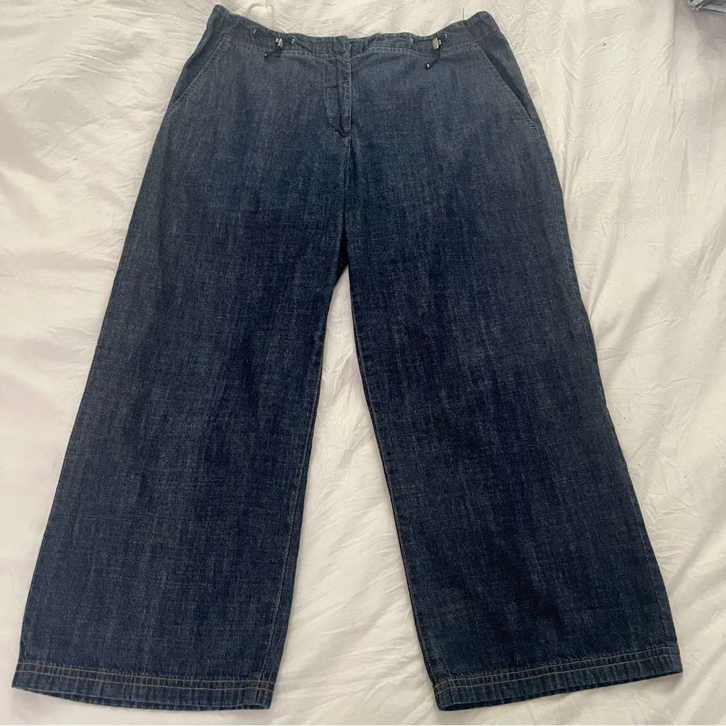 Ann Taylor Dark Blue Denim WIDE LEG Jeans
Petite size 10P NEW - Image 2