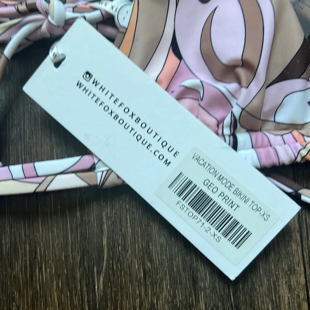 Vacation Mode Bikini Top Geo Print - Image 4