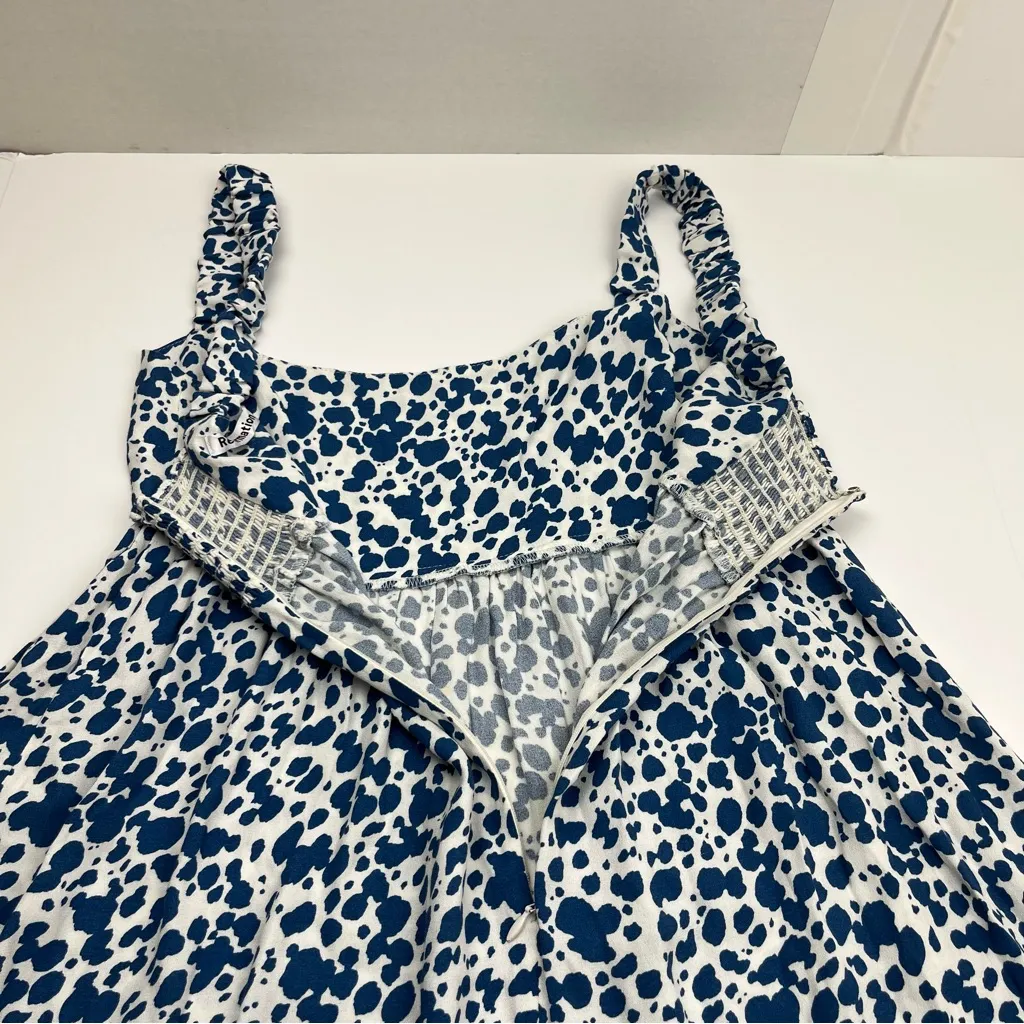 Reformation‎ Serene Dress Womens Size 6 Rainey Blue White Mini Festival *FLAW - Image 15