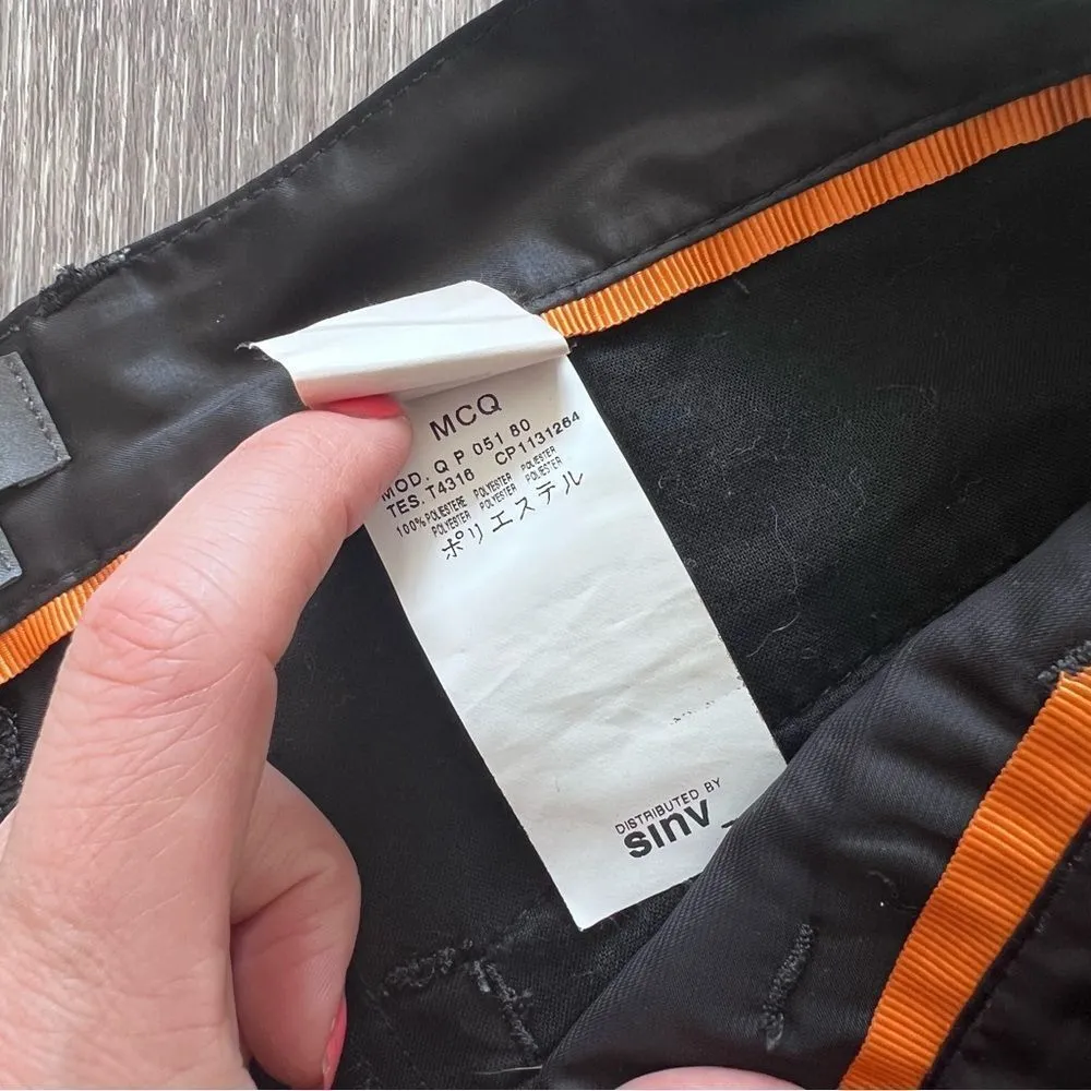 Alexander McQueen‎ black satin button low rise pants - Image 7