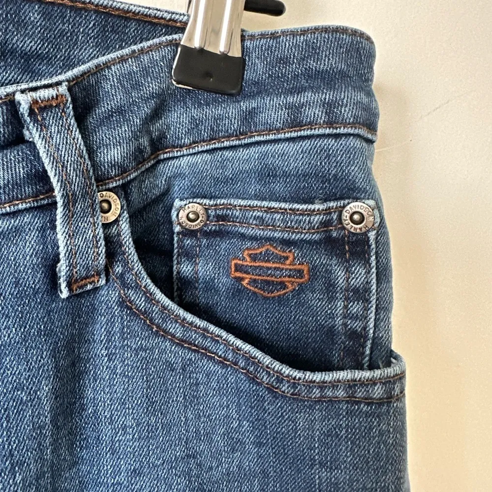 Vintage Harley Davidson Denim Bootcut Jeans 6 Blue - Image 5