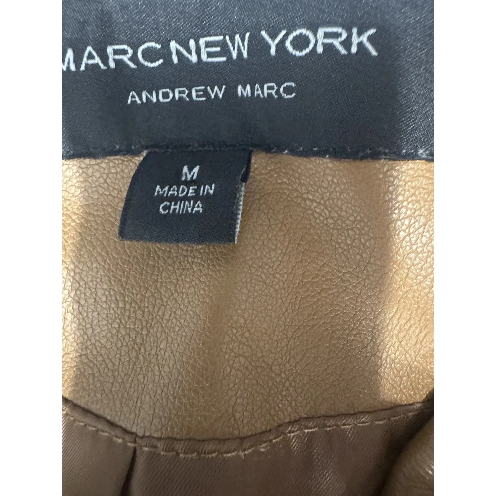 Marc‎ New York Andrew Marc Faux Leather Vest Dress Camel Brown Belted M NWT - Image 5