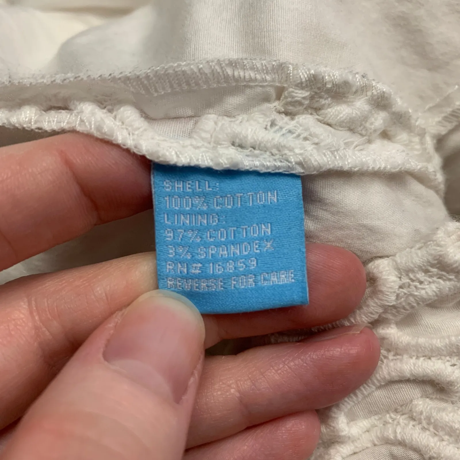 J McLaughlin White Eyelet Cotton Midi Skirt Size 14 Pleated A-Line‎ Pockets - Image 6