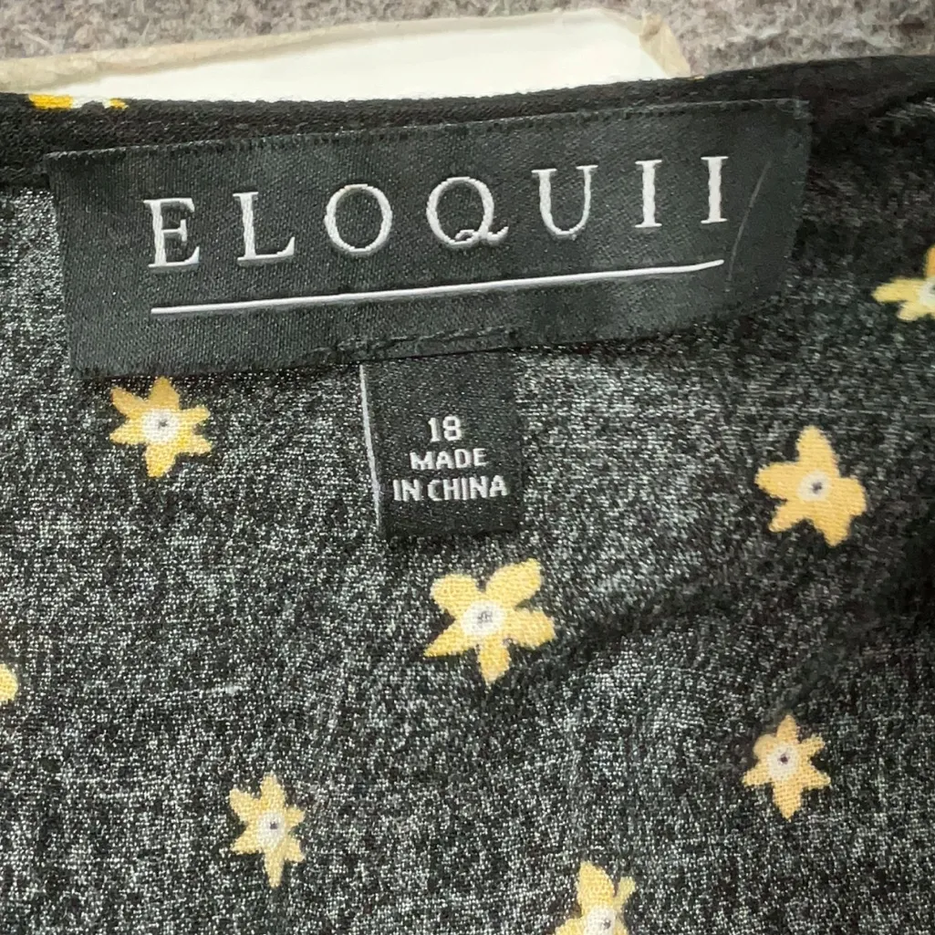 Eloquii Black Gold Polka Dot Floral Daisy Cut Out Jumpsuit Women’s Plus Size 18 - Image 4