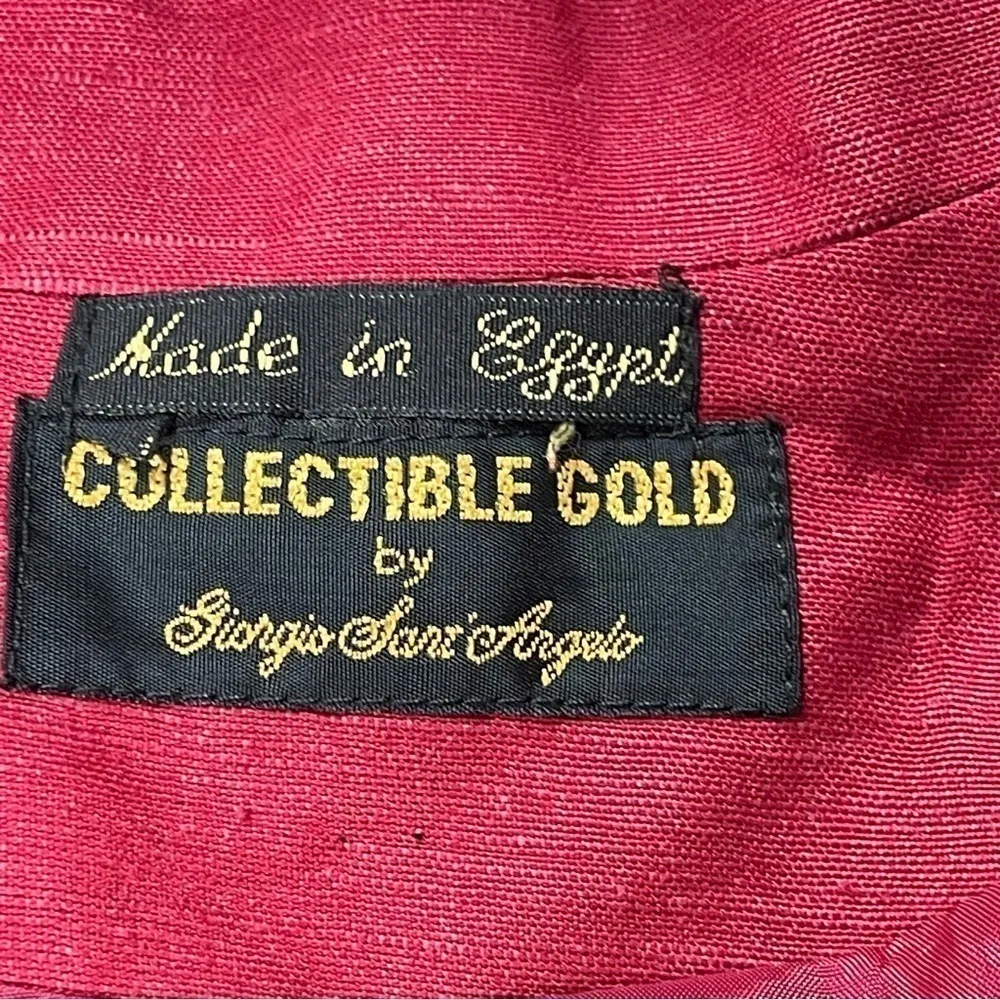 Vintage Y2K Giorgio Sant'Angelo Collectable Gold Red Linen blazer Red Size 6 - Image 9