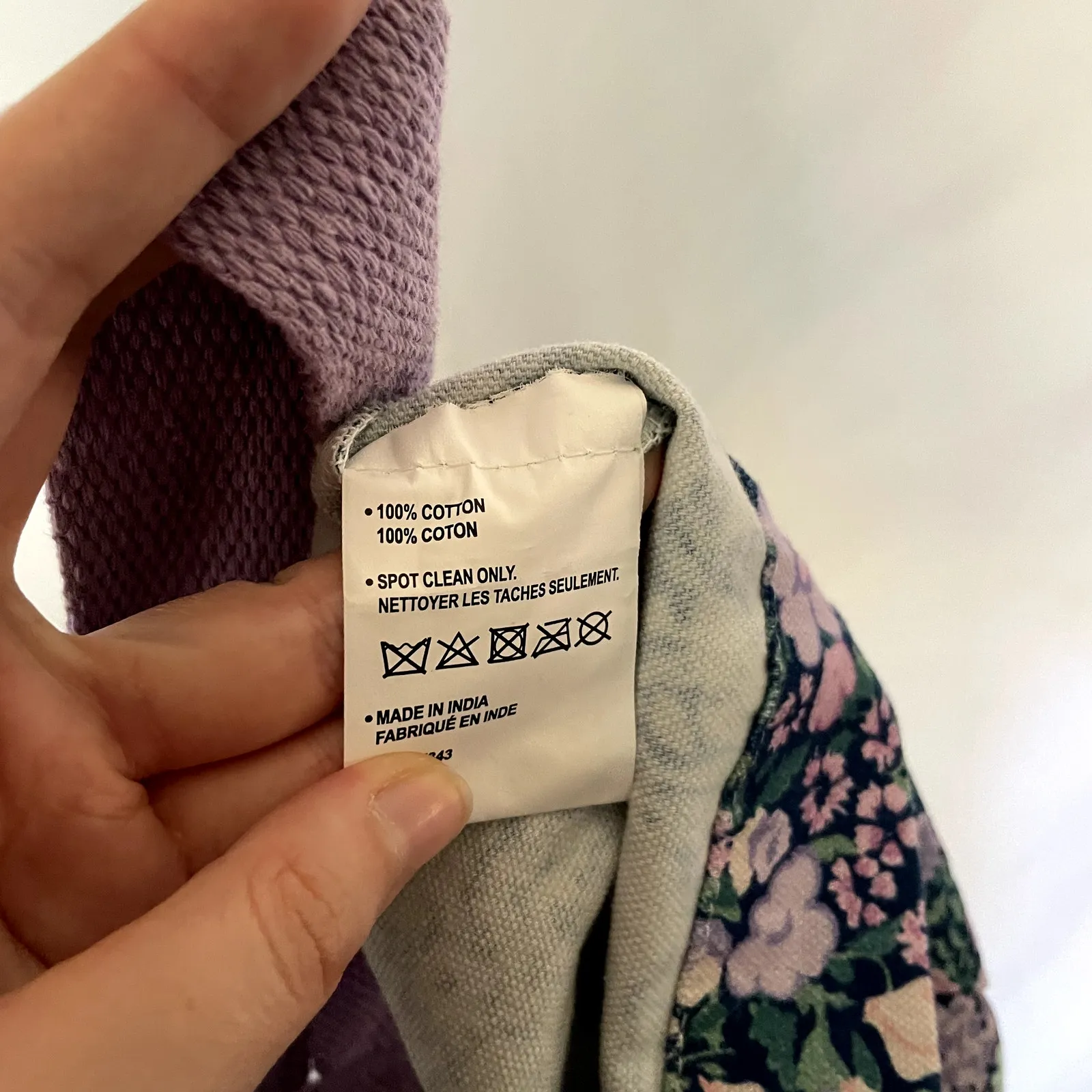 Laura Ashley purple green floral tote bag large capacity cargo cotton - Image 6