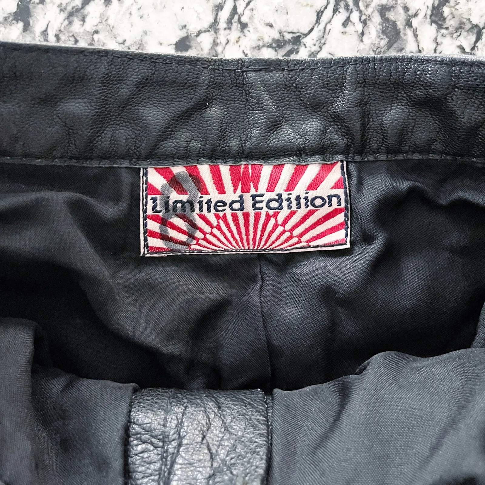 Limited Edition Vintage Black Leather Slim Pants Size 8 - Image 5