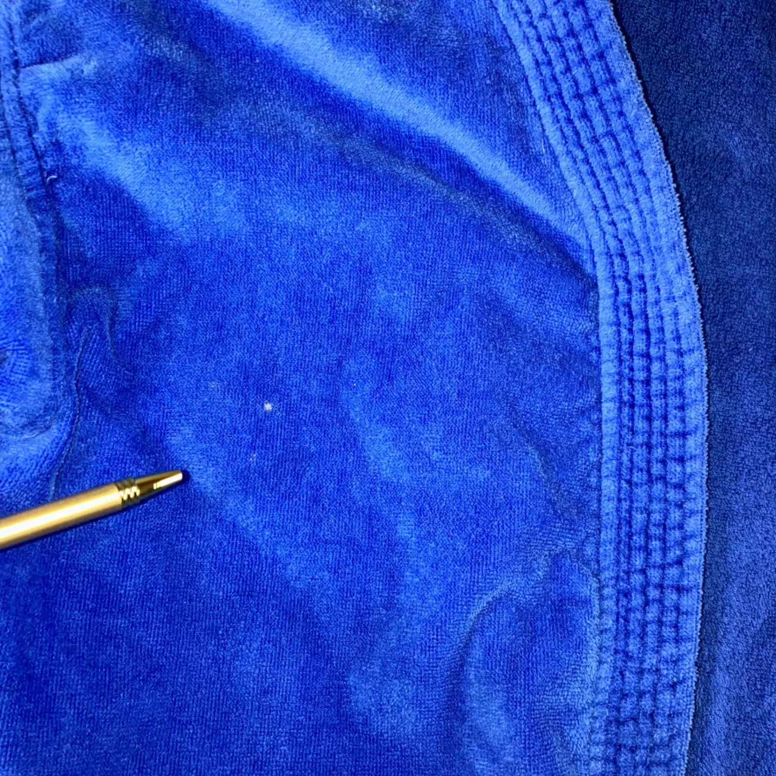 Vtg Tj Lawford Royal Blue Terry Cloth Bathrobe Robe Belted Pockets Medium - Image 11