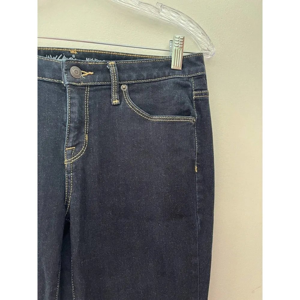 Mossimo Mid Rise Curvy Straight Stretch Denim Mid Rise Jeans Size 28 Short Blue - Image 3