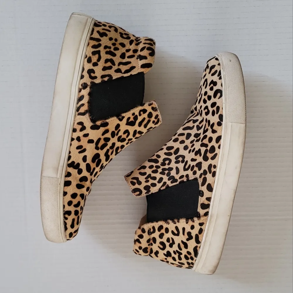 Coconuts By Matisse Harlan Leopard Animal Print High Top Real Fur Sneakers 8.5 - Image 7