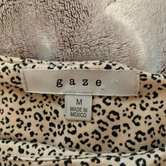 Gaze Women's Leopard‎ Animal Print High Neck Sleeveless Stretch Tank Bodysuit M Tan Size M - Image 4