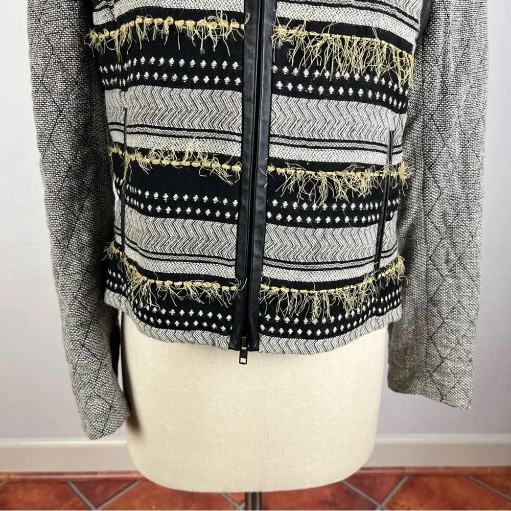 Anthropologie Tracy Reese Quilted Stripe Blazer Jacket Large - Image 4