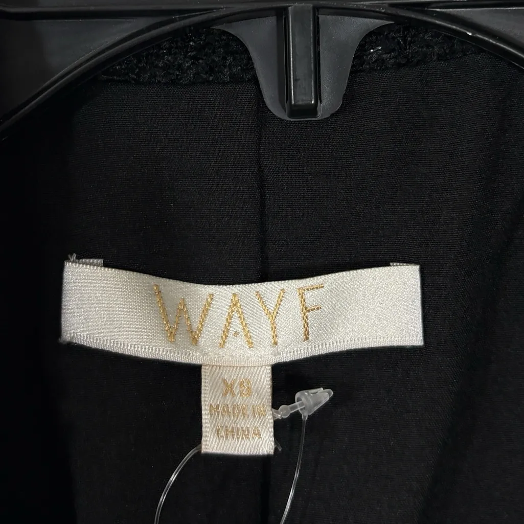 WAYF Callie Metalllic Black textured Tweed Jacket XS - Image 4