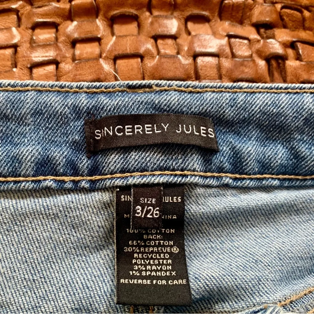 Sincerely Jules Distressed Blue Denim Jeans - Image 3