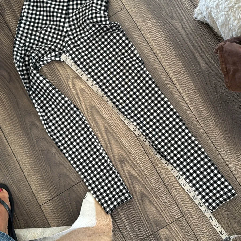 Zara Basics Gingham Pants With Side Zipper size small - Image 8