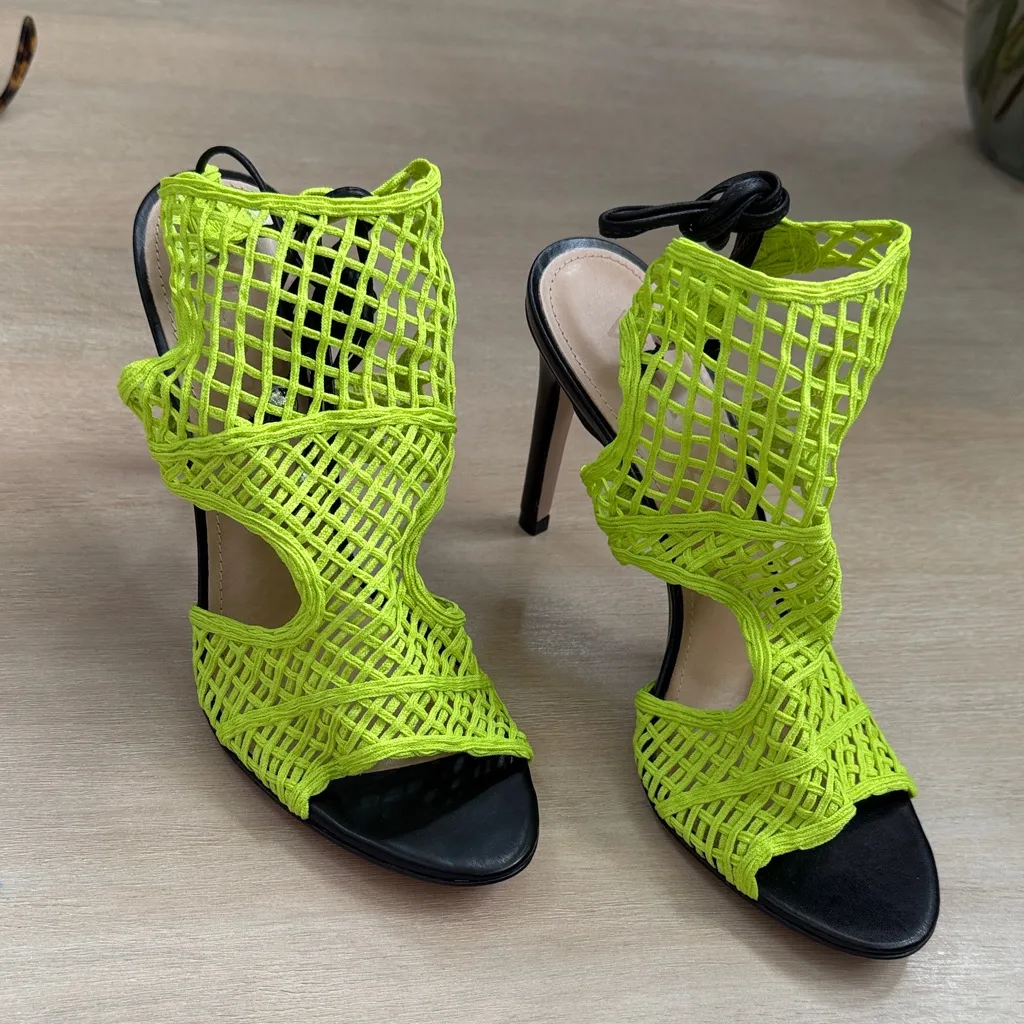 Vicenza Mesh Stiletto Heels Green Size 8 - Image 5
