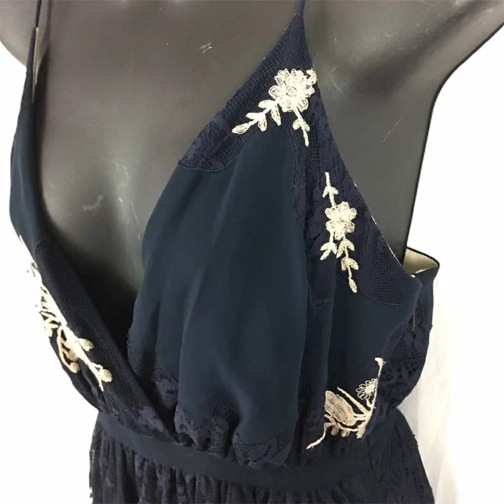 Haute Hippie Silk Embroidered Floral And Lace Maxi Dress Size 4 - Image 6