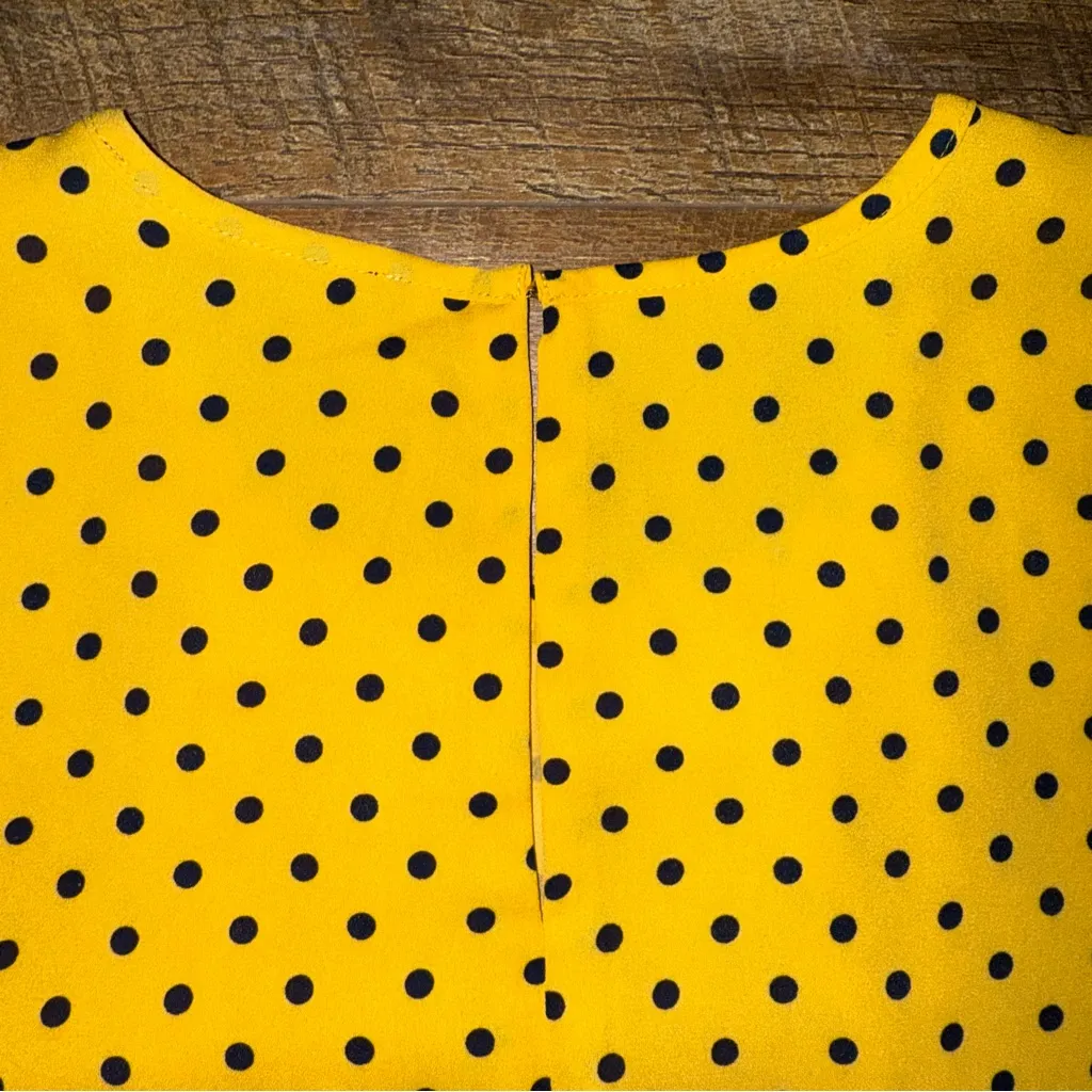 Tommy Hilfiger Yellow and Black Polka Dot Blouse - Image 13