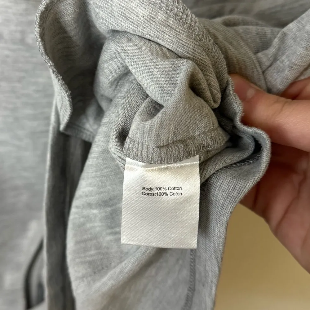 Marissa Webb Marlo Drop Shoulder Knit Romper In Light Heather Grey Medium NWT Gray - Image 8