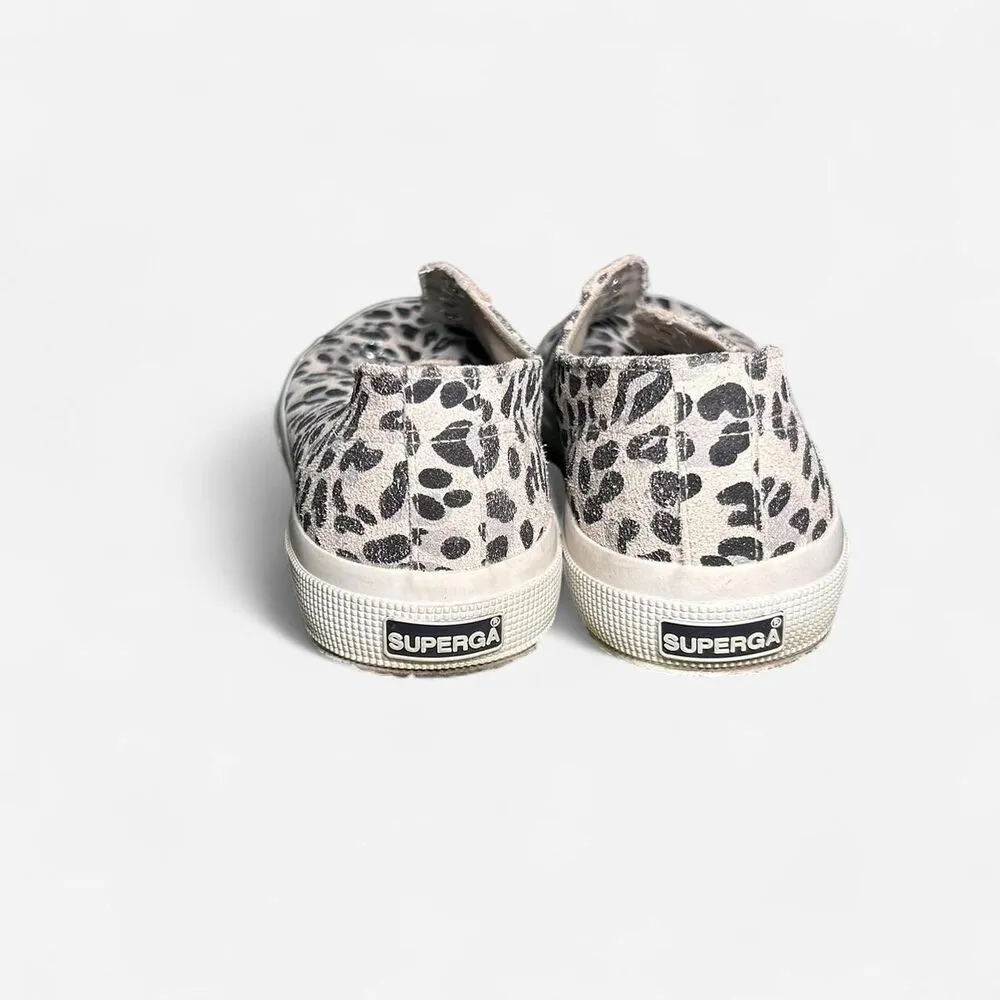 Superga leopard print canvas trainers preppy sneakers size 6.5 - Image 4